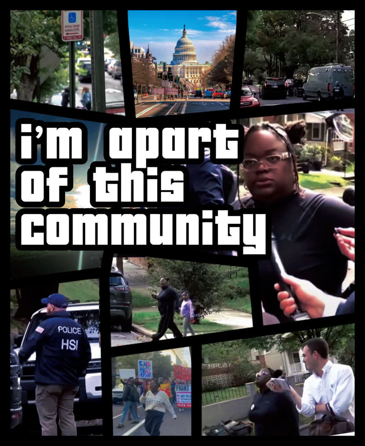 I'm apart of this community: GTA-style poster collage of Fefe Inferno in the streets of Washington, DC